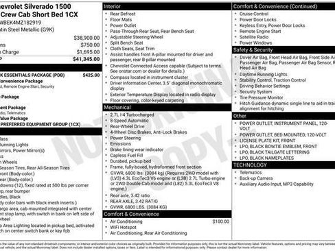 Used 2021 Chevrolet Silverado 1500 Custom w/ LPO, Dark Essentials Package image 3