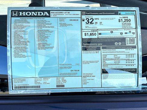 New 2025 Honda Accord SE image 22