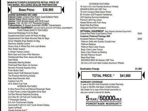 Used 2022 Dodge Durango SXT w/ Anodized Platinum Package AWD/4WD image 2