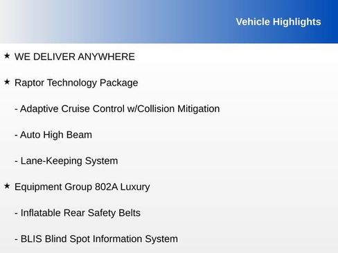 Used 2017 Ford F150 Raptor w/ Equipment Group 802A Luxury AWD/4WD image 8