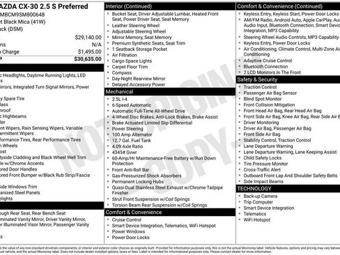 Certified 2025 MAZDA CX-30 AWD 2.5 S w/ Preferred Package image 33