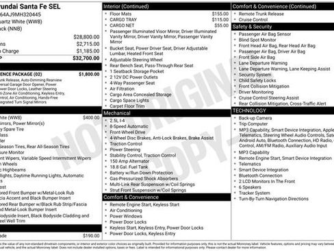 Used 2021 Hyundai Santa Fe SEL w/ Convenience Package FWD image 35