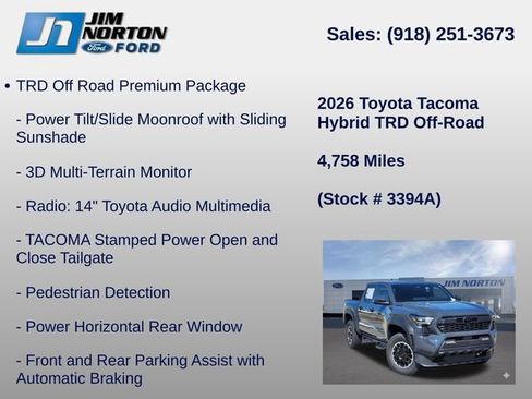 Used 2026 Toyota Tacoma TRD Off-Road w/ TRD Off Road Premium Package AWD/4WD image 21