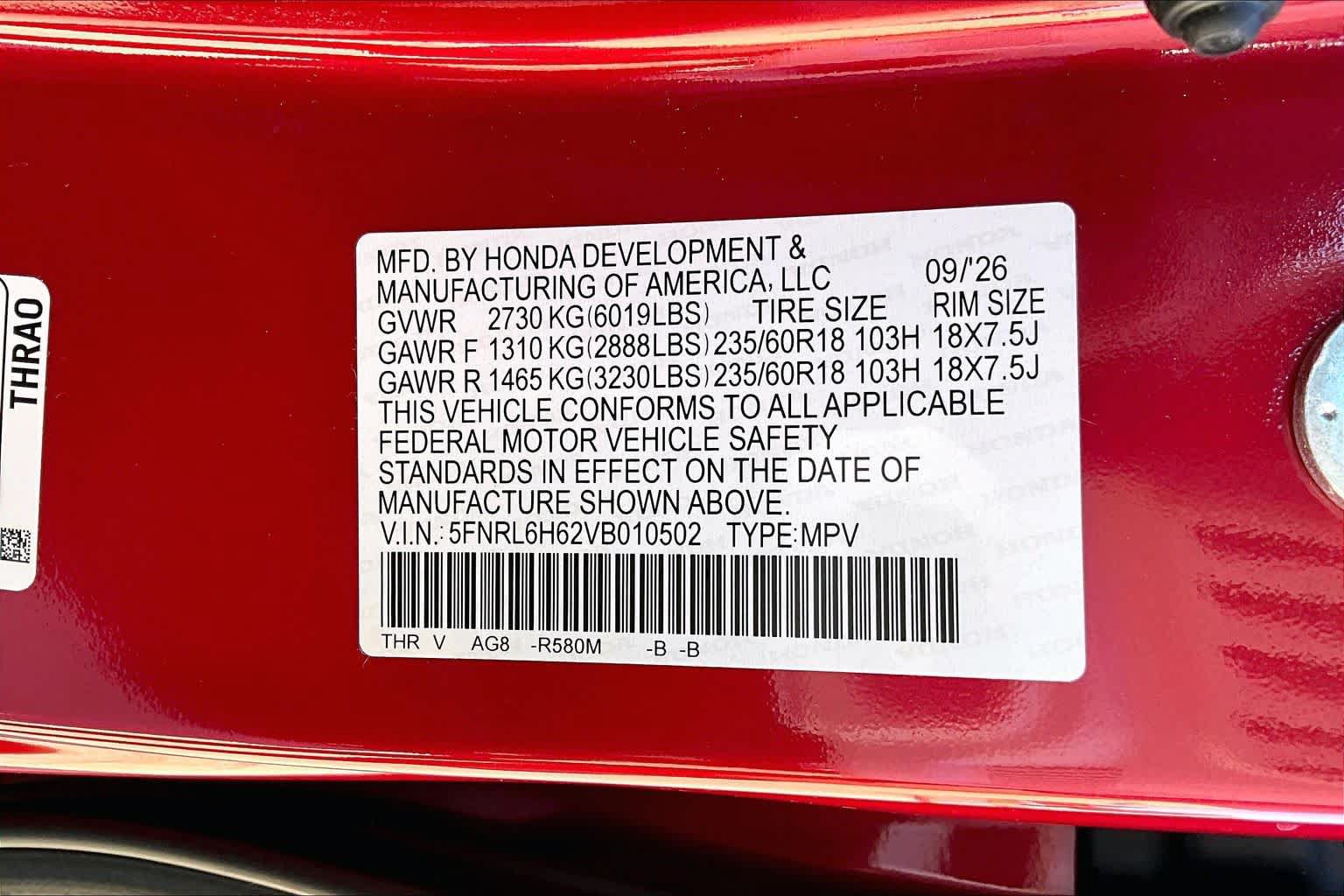 New 2027 Honda Odyssey EX-L image 21