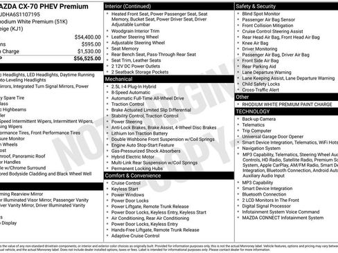 Used 2025 MAZDA CX-70 Plug-In Hybrid w/ Premium Pkg AWD/4WD image 4
