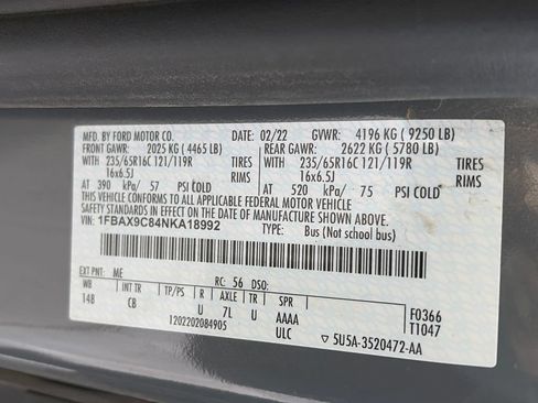 Used 2022 Ford Transit 350 XL AWD/4WD image 9