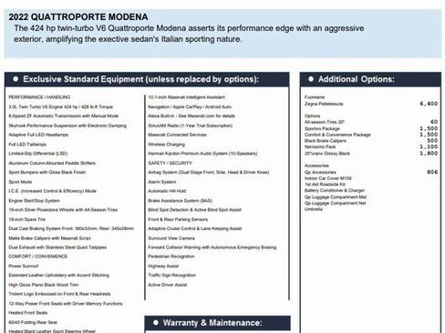 Certified 2022 Maserati Quattroporte Modena image 2