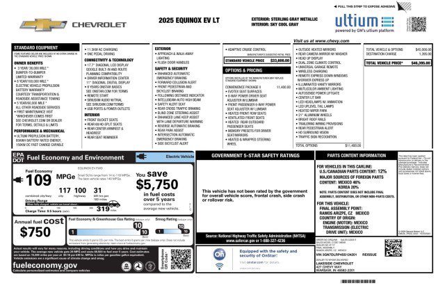 Used 2025 Chevrolet Equinox EV LT w/ Convenience Package II FWD image 3