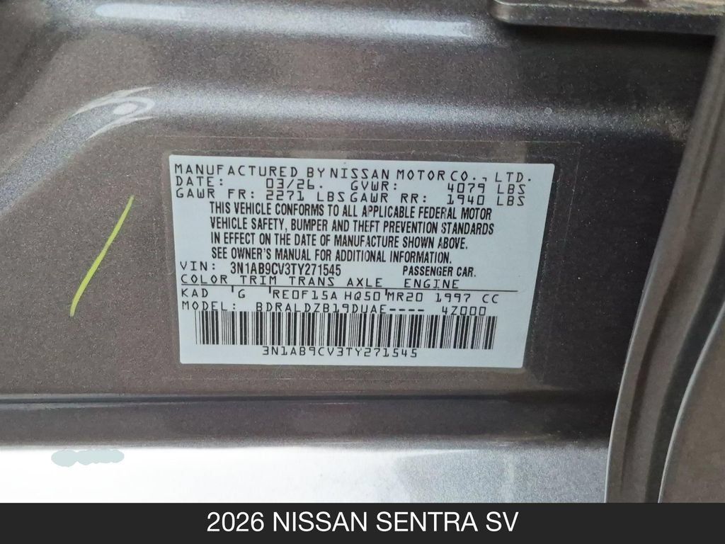 Certified 2026 Nissan Sentra SV w/ SV Convenience Package FWD image 24