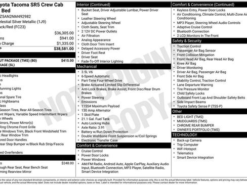Certified 2022 Toyota Tacoma SR5 w/ Black Out Package (TMS) image 2