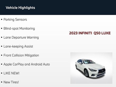 Used 2023 INFINITI Q50 Luxe w/ Cargo Package AWD/4WD image 56
