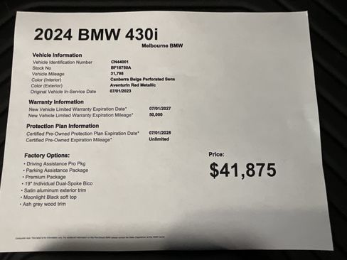 Certified 2024 BMW 430i Convertible w/ Premium Package RWD image 37