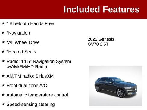 Used 2025 Genesis GV70 2.5T AWD/4WD image 3