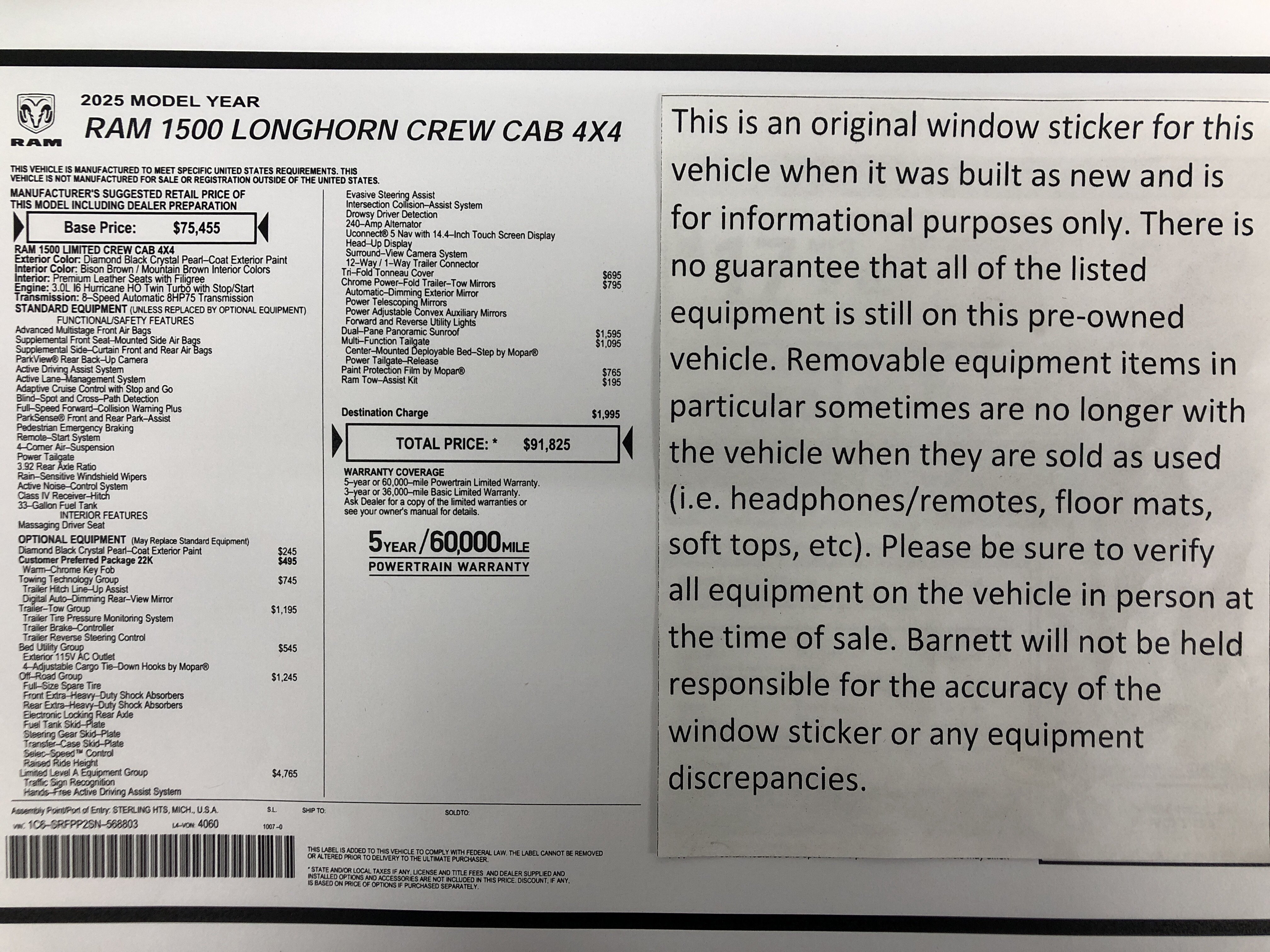 Certified 2025 RAM 1500 Limited AWD/4WD image 2