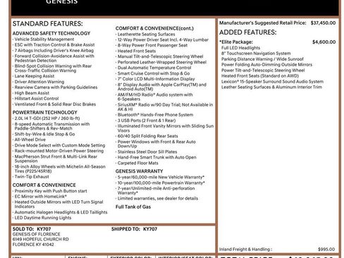 Used 2020 Genesis G70 2.0T w/ Elite Package image 32