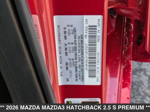 New 2026 MAZDA MAZDA3 Premium image 15