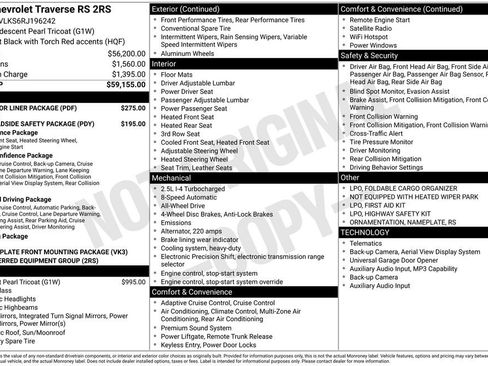Used 2024 Chevrolet Traverse RS w/ LPO, Floor Liner Package AWD/4WD image 10