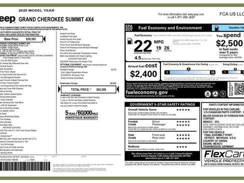 Certified 2025 Jeep Grand Cherokee Summit w/ Obsidian Package AWD/4WD image 4
