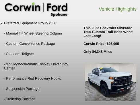 Used 2022 Chevrolet Silverado 1500 Custom Trail Boss image 18