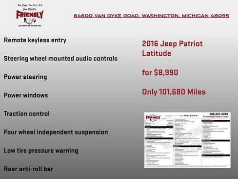 Used 2016 Jeep Patriot Latitude FWD image 6