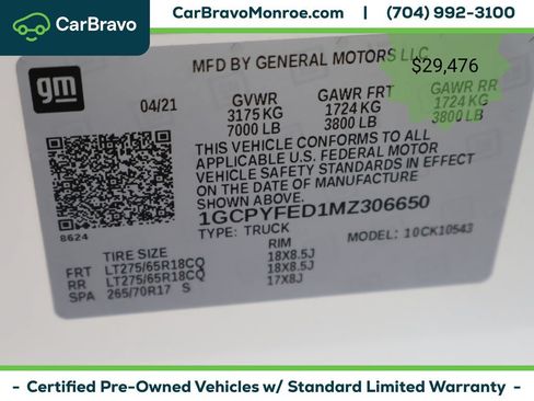 Certified 2021 Chevrolet Silverado 1500 LT Trail Boss w/ Convenience Package II AWD/4WD image 48