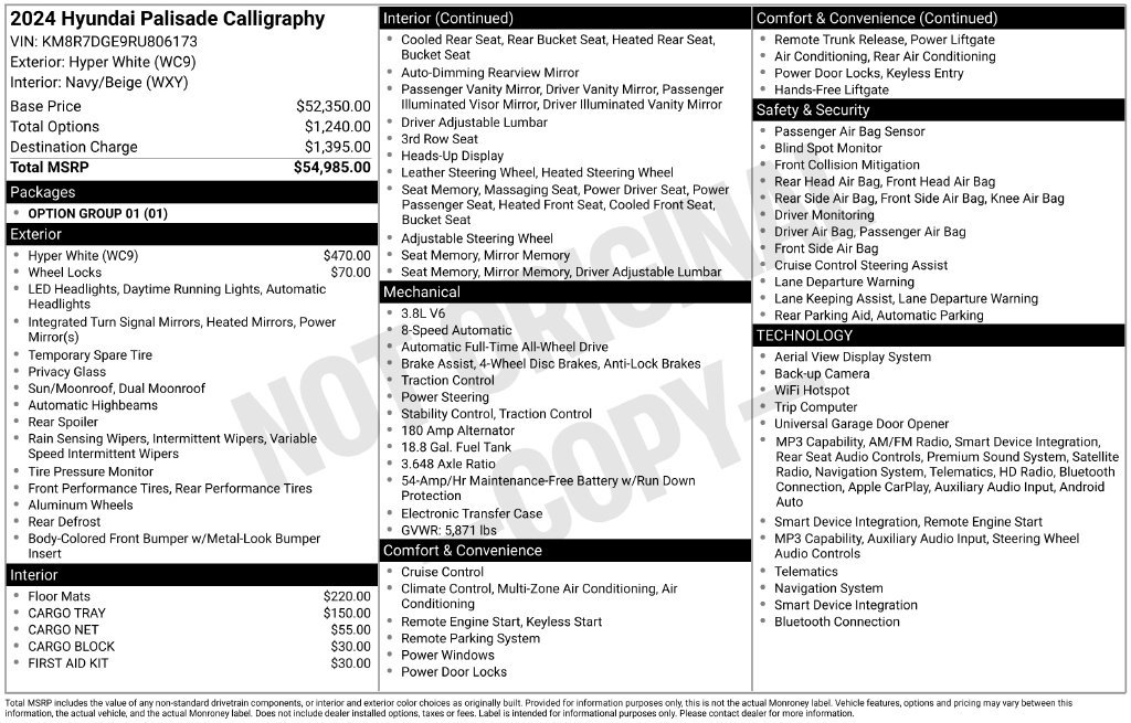 Certified 2024 Hyundai Palisade Calligraphy AWD/4WD image 29