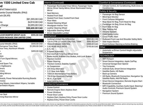 Used 2022 RAM 1500 Limited w/ Body-Colour Bumper Group AWD/4WD image 14