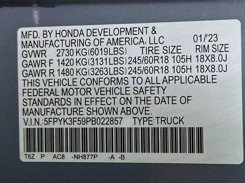 Certified 2023 Honda Ridgeline RTL image 33