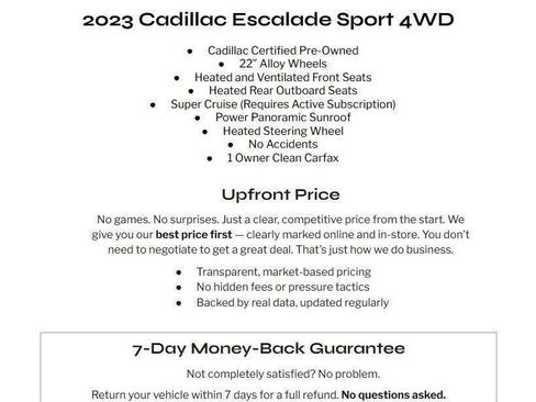 Certified 2023 Cadillac Escalade Sport AWD/4WD image 72