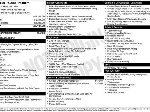 Used 2025 Lexus RX 350 Premium w/ Accessory Package (Z1) image 9