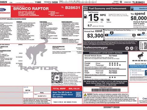 New 2026 Ford Bronco Raptor w/ Interior Carbon Fiber Pack AWD/4WD image 26