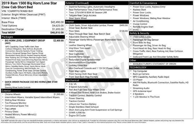 Certified 2019 RAM 1500 Big Horn AWD/4WD image 4