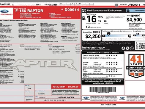 Used 2018 Ford F150 Raptor w/ Equipment Group 802A Luxury image 36