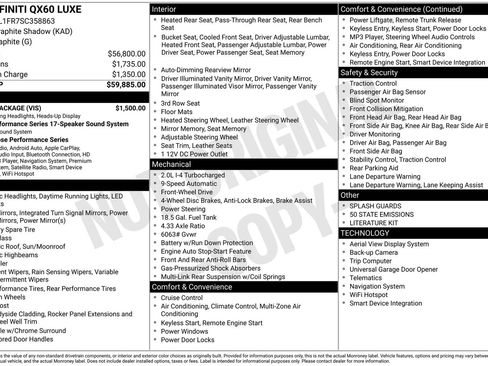 Certified 2025 INFINITI QX60 Luxe w/ Vision Package image 9