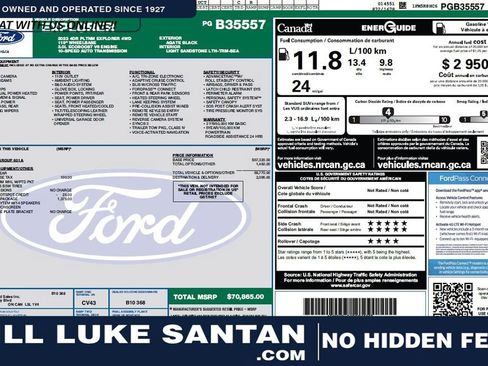 Used 2023 Ford Explorer Platinum w/ Technology Package image 1