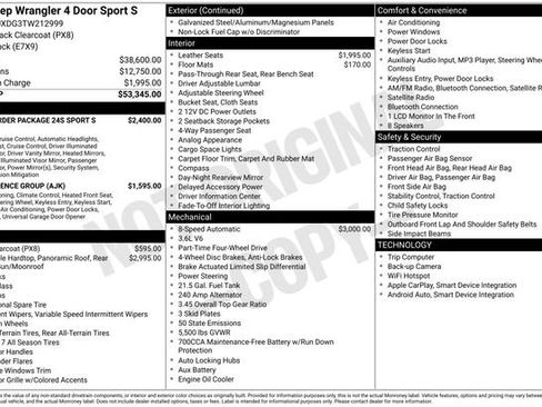 New 2026 Jeep Wrangler Unlimited Sport AWD/4WD image 38