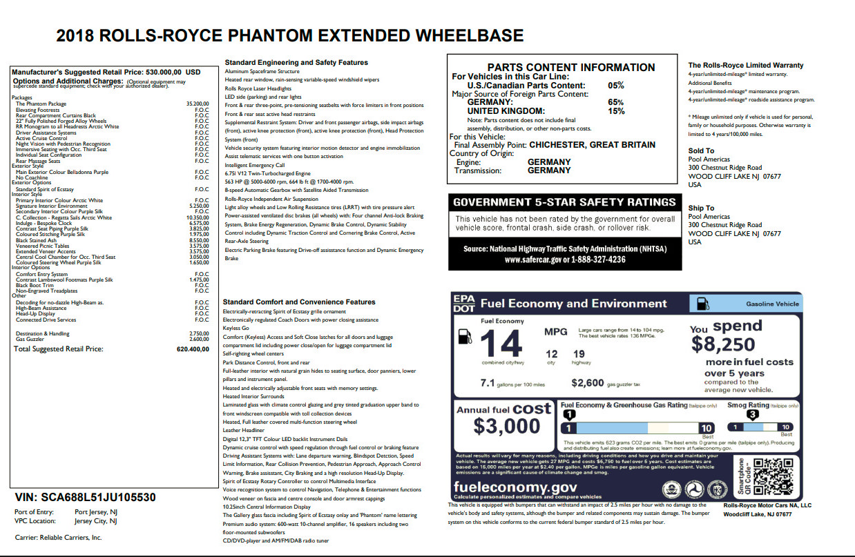 Used 2018 Rolls-Royce Phantom Extended Wheelbase RWD image 9