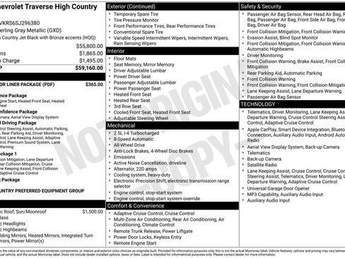 Used 2025 Chevrolet Traverse High Country w/ LPO, Floor Liner Package AWD/4WD image 5