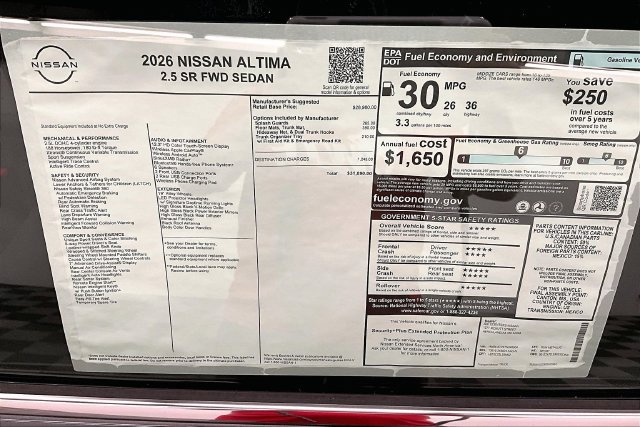 New 2026 Nissan Altima 2.5 SR FWD image 40