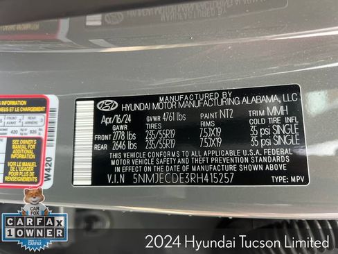 Used 2024 Hyundai Tucson Limited AWD/4WD image 32