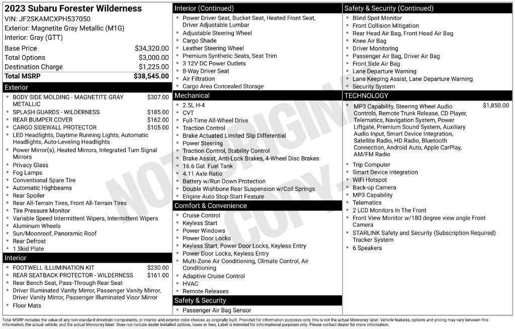 Certified 2023 Subaru Forester Wilderness AWD/4WD image 33