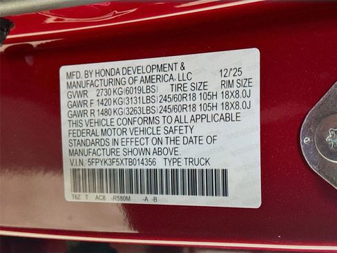 New 2026 Honda Ridgeline RTL image 30