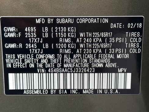 Used 2018 Subaru Outback 2.5i AWD/4WD image 41