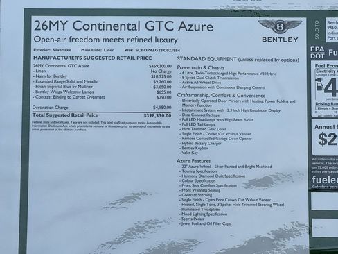 New 2026 Bentley Continental GTC AWD/4WD image 34
