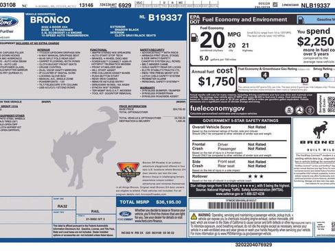 Used 2022 Ford Bronco 4-Door AWD/4WD image 12