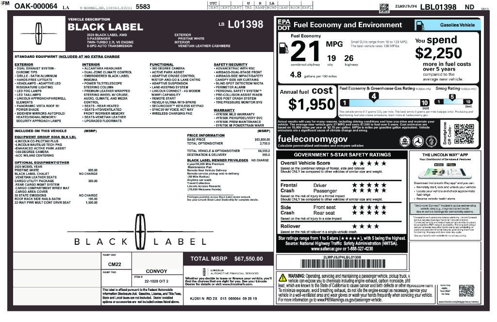 Certified 2020 Lincoln Nautilus Black Label w/ Cargo Utility Package AWD/4WD image 28