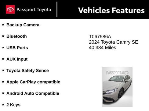 Used 2024 Toyota Camry SE FWD image 3