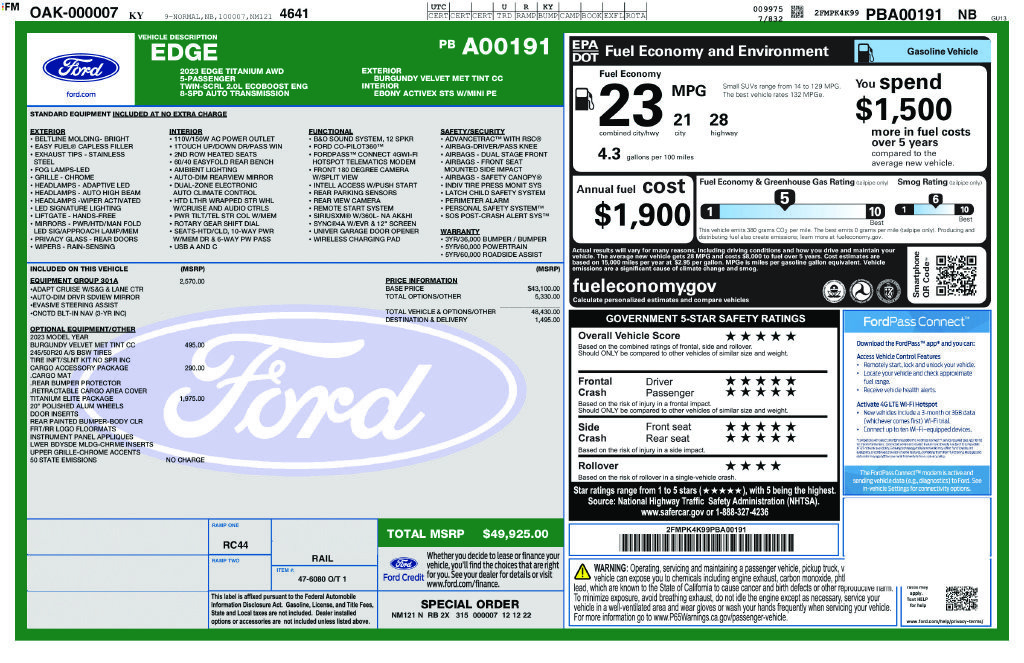 Used 2023 Ford Edge Titanium w/ Equipment Group 301A AWD/4WD image 25