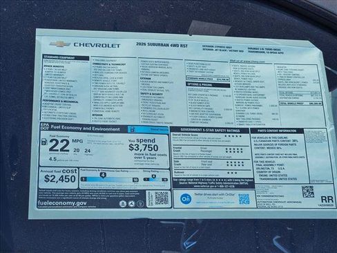 New 2026 Chevrolet Suburban RST AWD/4WD image 18
