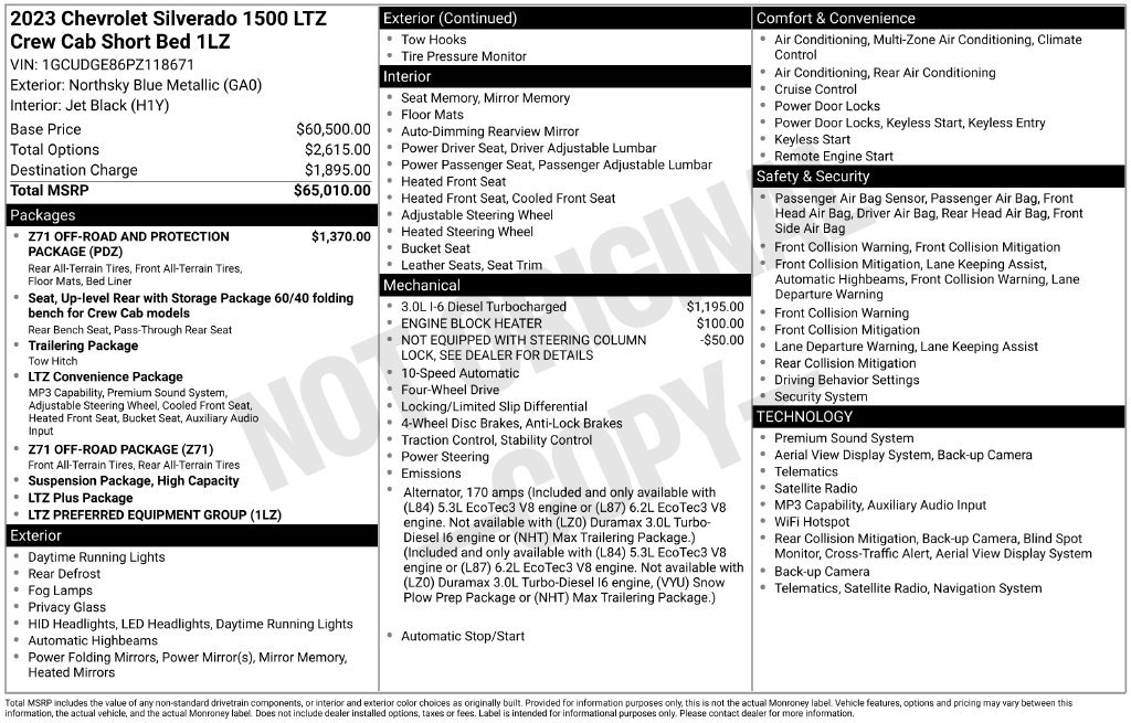 Used 2023 Chevrolet Silverado 1500 LTZ AWD/4WD image 19